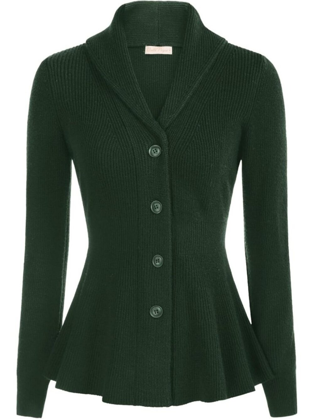 Vintage-Inspired Women's Cardigan Sweater with Shawl Lapel & Button Closure